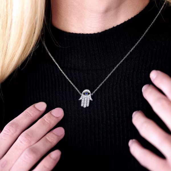 Hand Sideways, Everyday Necklace (Rose or White) - Image 5