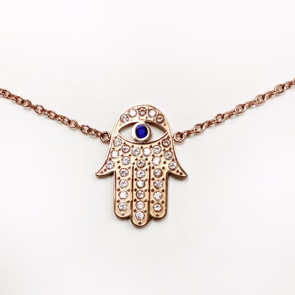 Hand Sideways, Everyday Necklace (Rose or White) - Image 7