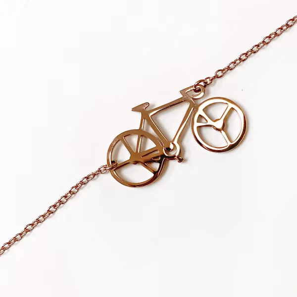 Bicycle, Everyday Necklace (Rose or White) - Image 3