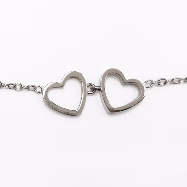 Heart Couple, Everyday Necklace (Rose, Yellow or White) - Image 6