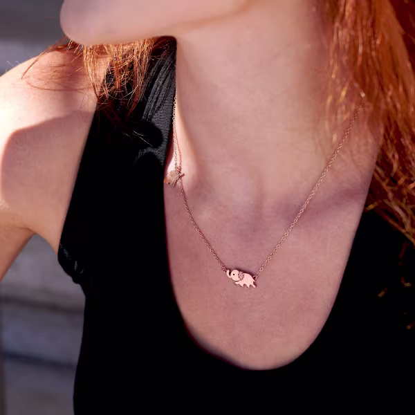 Elephants, Everyday Necklace (Rose or White) - Image 9