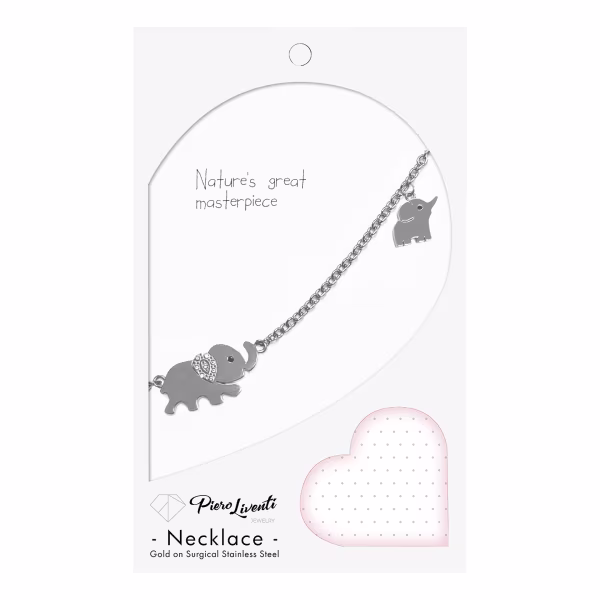 Elephants, Everyday Necklace (Rose or White) - Image 2