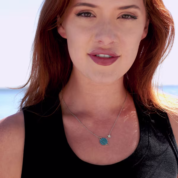 Blue Planet, Everyday Necklace (Rose or White) - Image 11