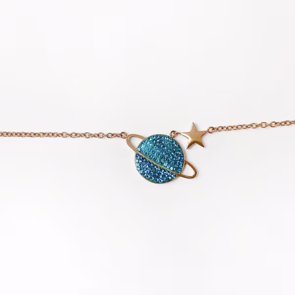 Blue Planet, Everyday Necklace (Rose or White) - Image 2