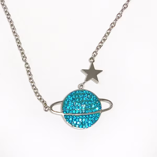 Blue Planet, Everyday Necklace (Rose or White) - Image 6