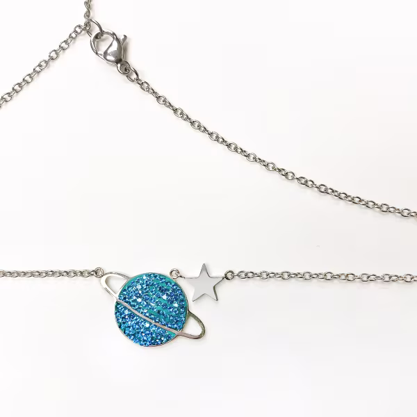 Blue Planet, Everyday Necklace (Rose or White) - Image 7