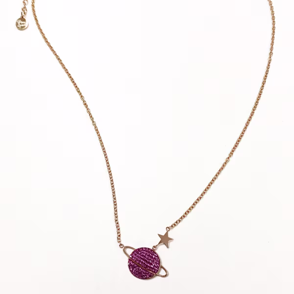 Pink Planet, Everyday Necklace (Rose or White) - Image 9