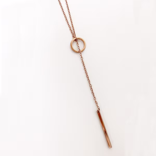 Bar Drop, Everyday Necklace (Rose or White) - Image 7