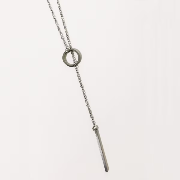 Bar Drop, Everyday Necklace (Rose or White) - Image 2