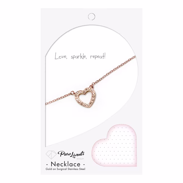Heart Sparkly, Everyday Necklace (Rose or White) - Image 3