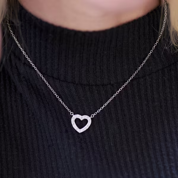 Heart Sparkly, Everyday Necklace (Rose or White) - Image 9