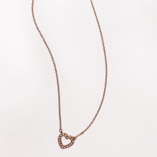 Heart Sparkly, Everyday Necklace (Rose or White) - Image 2