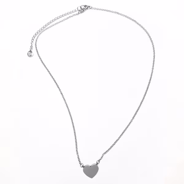 Simple Heart, Everyday Necklace (Rose or White) - Image 3