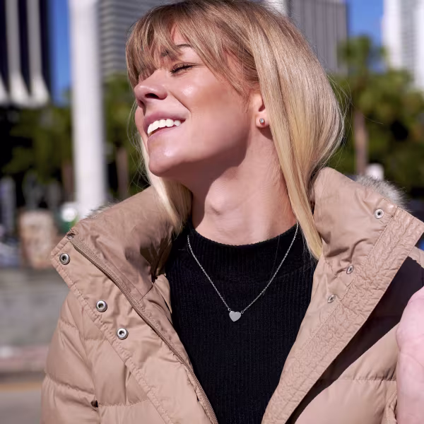 Simple Heart, Everyday Necklace (Rose or White) - Image 5