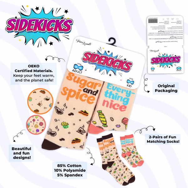 2 pair Sidekicks Pilot Co Pilot, Daddy & Me Socks Set - Image 4