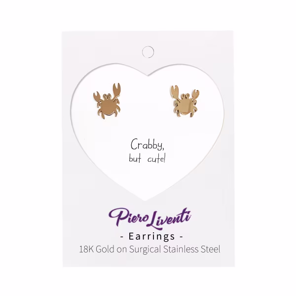 Crab, Everyday Earrings (Rose) - Image 2