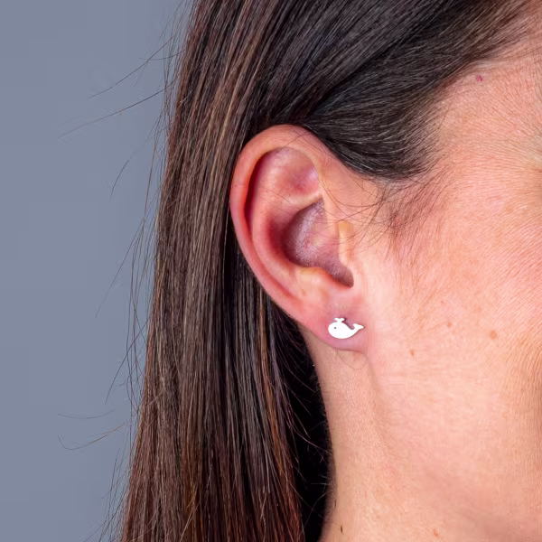Whale, Everyday Earrings (White) - Image 4
