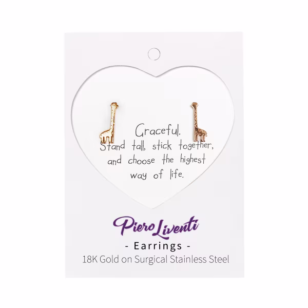 Giraffe, Everyday Earrings (Rose) - Image 2