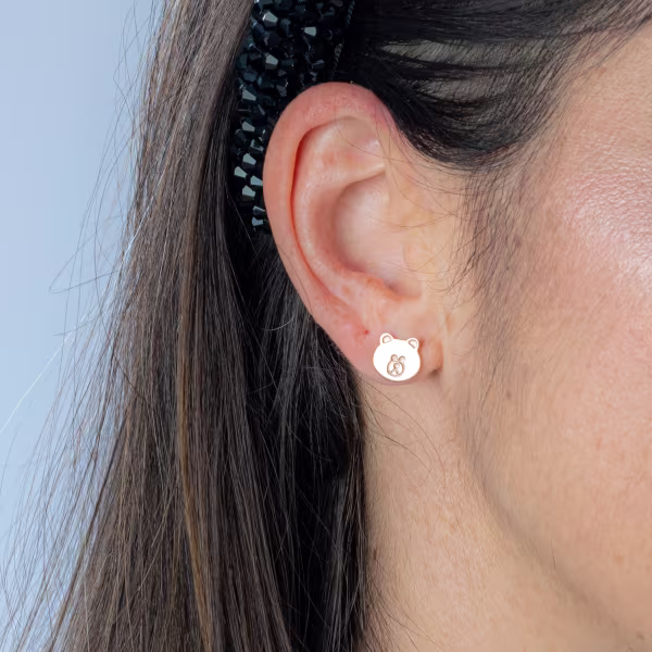 Teddy Bear, Everyday Earrings (Rose) - Image 4