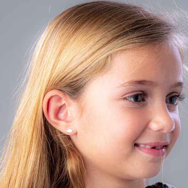 Fish (small), Screwback Baby Earrings (Rose) - Image 3