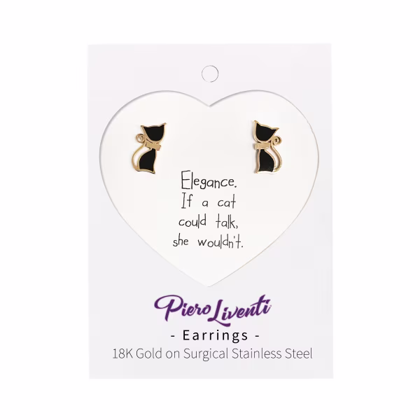 Black Cat, Everyday Earrings (Rose) - Image 2