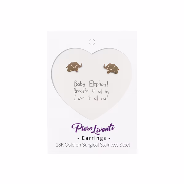 Baby Elephant, Everyday Earrings (Rose) - Image 3