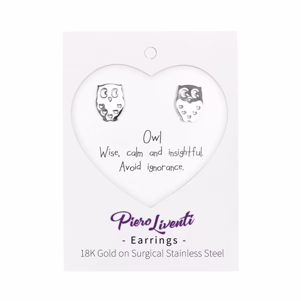 Owl, Everyday Earrings (White) - Image 2