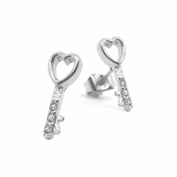 Love Key, Everyday Earrings (Rose or White) - Image 3