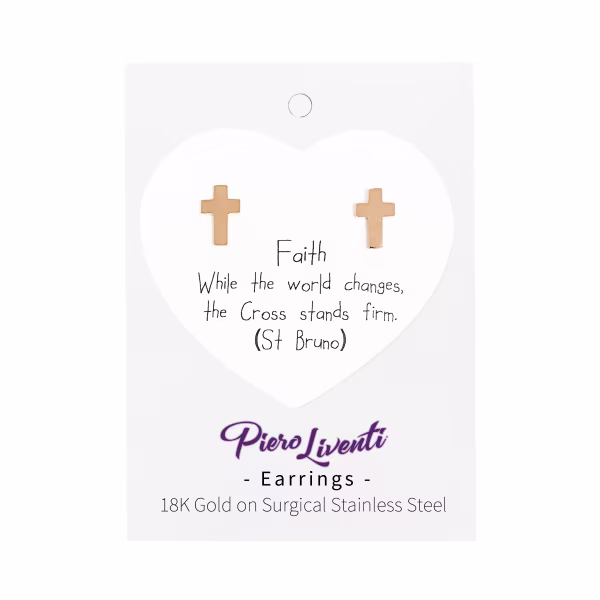 Cross, Everyday Earrings (Rose or White) - Image 4