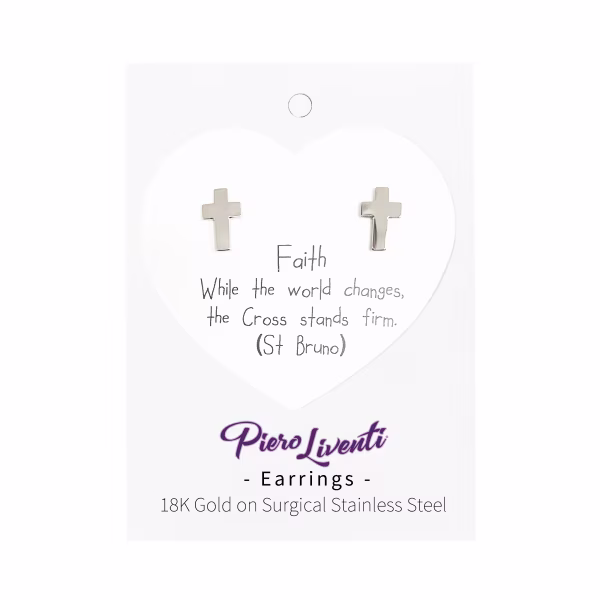 Cross, Everyday Earrings (Rose or White) - Image 2