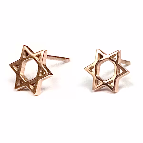 Star of David, Everyday Earrings (Rose or White) - Image 3