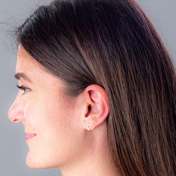 Simple Triangle, Everyday Earrings (Rose) - Image 3