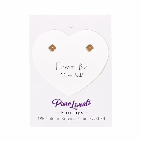 Flower (small), Screwback Baby Earrings (Rose) - Image 2
