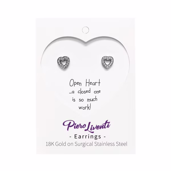 Open Heart Crystals, Everyday Earrings (Rose, Yellow or White) - Image 2