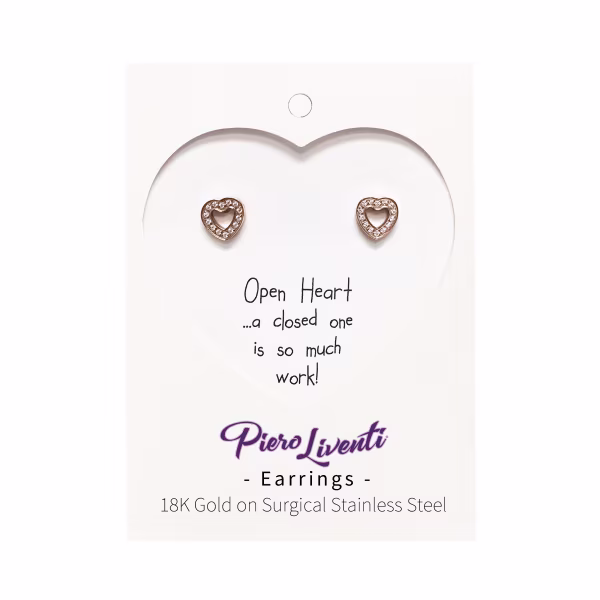Open Heart Crystals, Everyday Earrings (Rose, Yellow or White) - Image 4