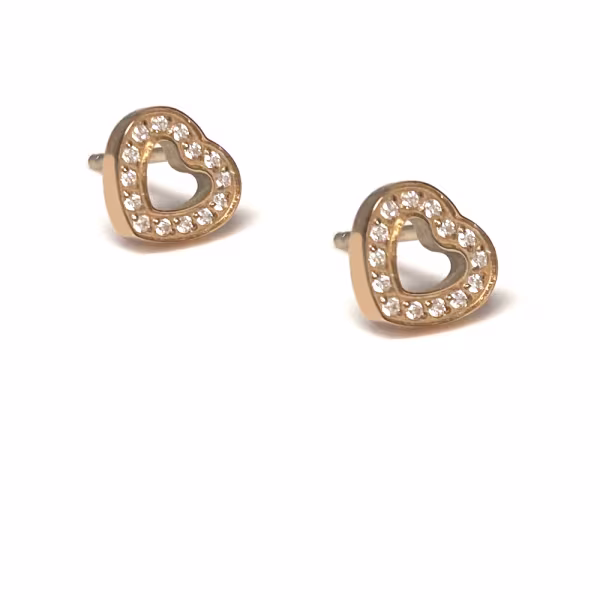 Open Heart Crystals, Everyday Earrings (Rose, Yellow or White) - Image 3