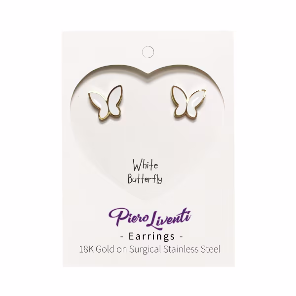 White Butterfly, Everyday Earrings (Yellow) - Image 2
