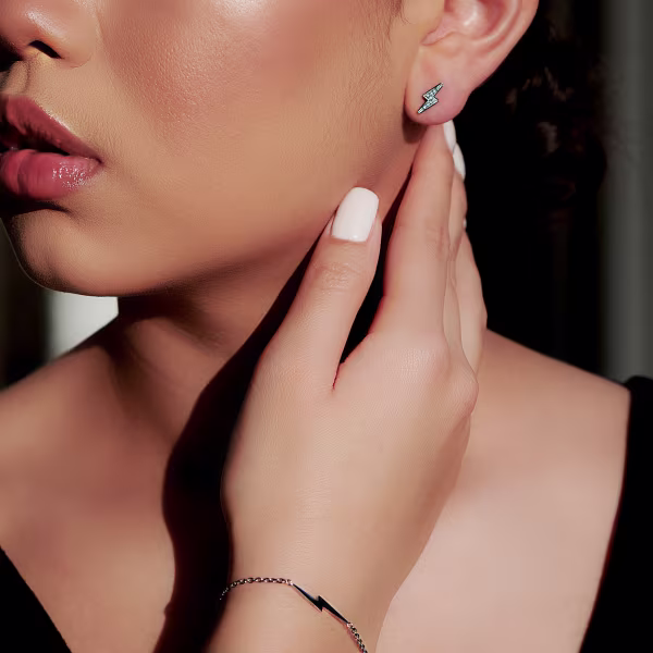 Lightning Crystals, Everyday Earrings (White) - Image 3