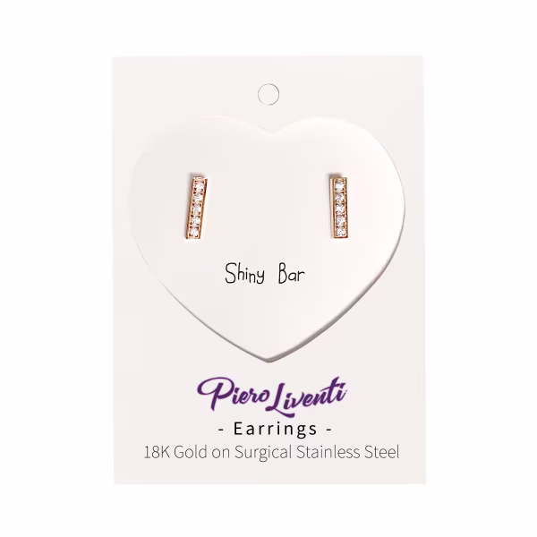 Crystals Bar, Everyday Earrings (Rose, Yellow or White) - Image 2