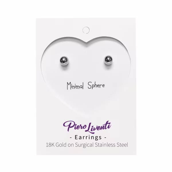 Minimal Sphere, Everyday Earrings (Rose, Yellow or White) - Image 2