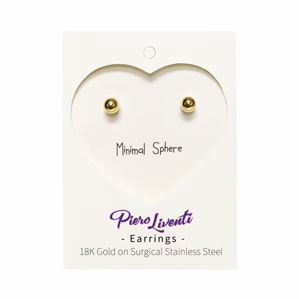 Minimal Sphere, Everyday Earrings (Rose, Yellow or White) - Image 4