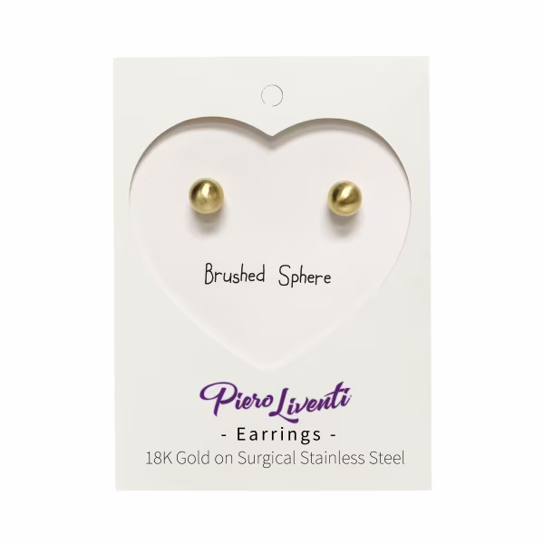 Brushed Sphere, Everyday Earrings (Yellow) - Image 2