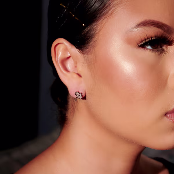 Hamsa Protective Hand, Everyday Earrings (Rose) - Image 3