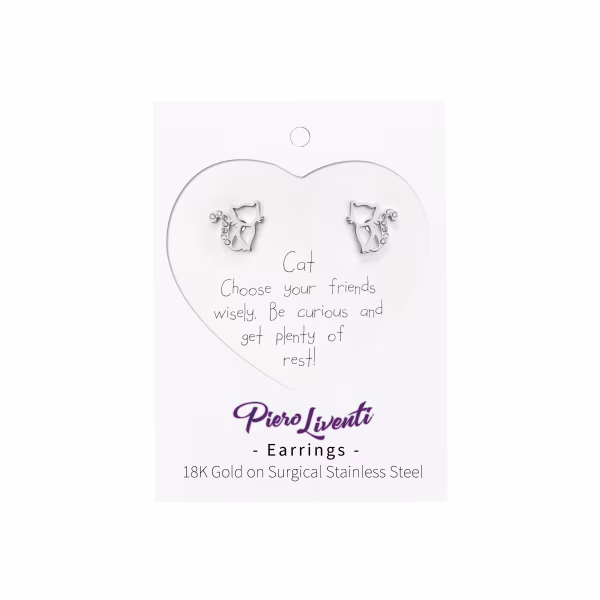Sassy Cat, Everyday Earrings (White) - Image 3