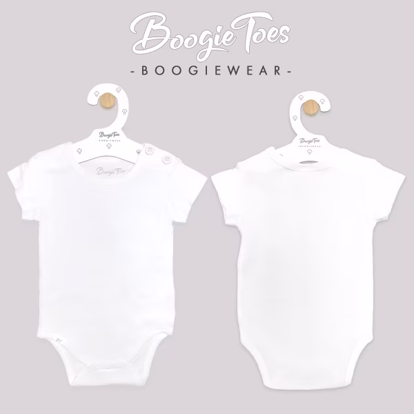 White Boogie Tees Bodysuit Tshirt - White Button - Image 4