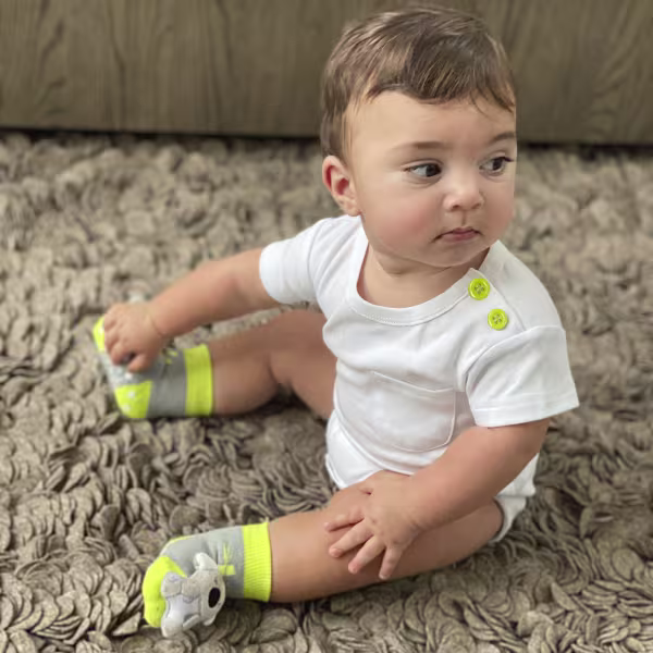 White Boogie Tees Bodysuit Tshirt - Green Button - Image 2