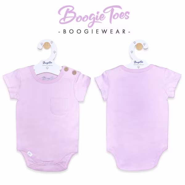 Pink Boogie Tees Bodysuit Tshirt - Natural Wood Button - Image 3