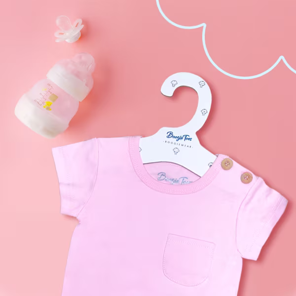 Pink Boogie Tees Bodysuit Tshirt - Natural Wood Button - Image 4