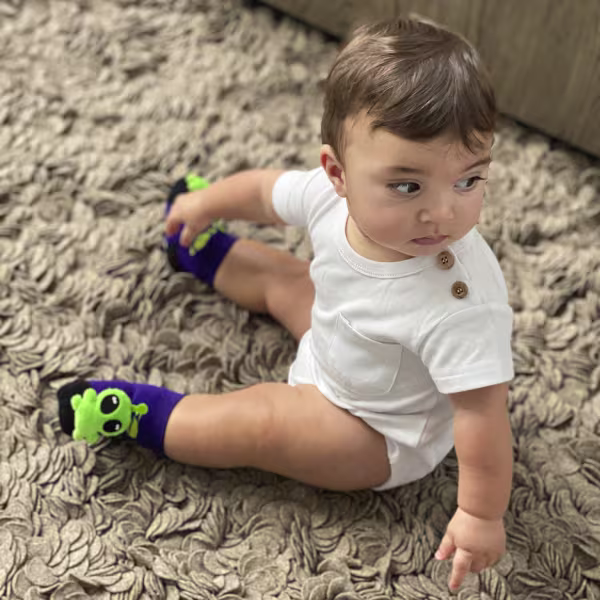 Gray Boogie Tees Bodysuit Tshirt - Natural Wood Button - Image 5