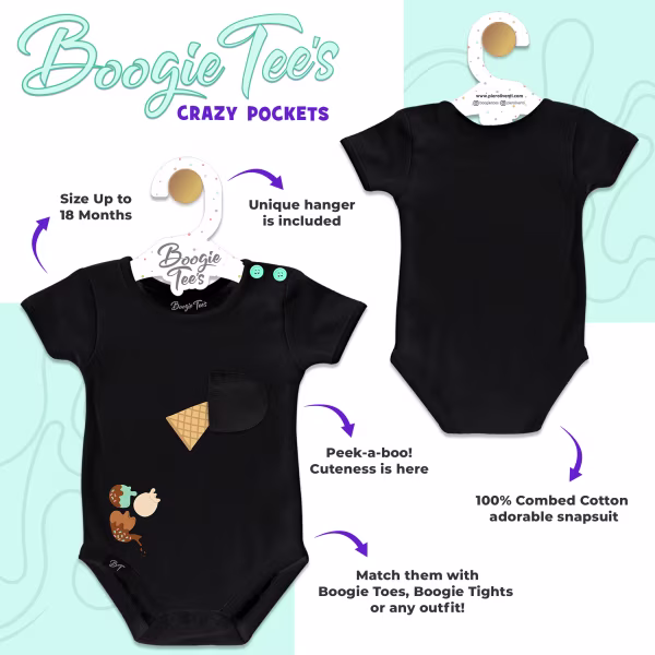 Baby Monkey White Boogie Tee's Crazy Pocket - Image 3